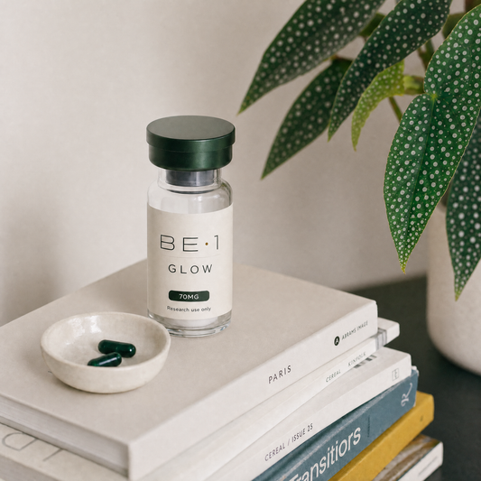 Be1Labs Glow Stack — BPC-157 10 mg + GHK-Cu 50 mg + TB-500 10 mg
